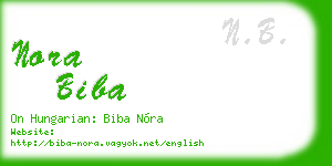 nora biba business card